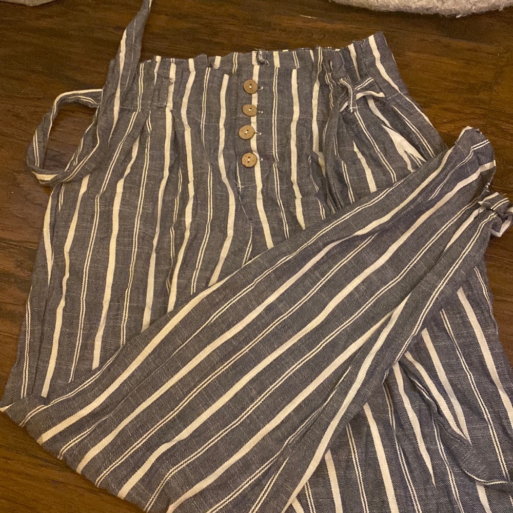 Blue Striped Pants